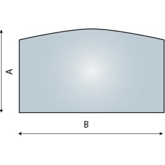 Vento Nordic Glasplade, 6 mm flad bue til pejseindsats, 520 x 1000