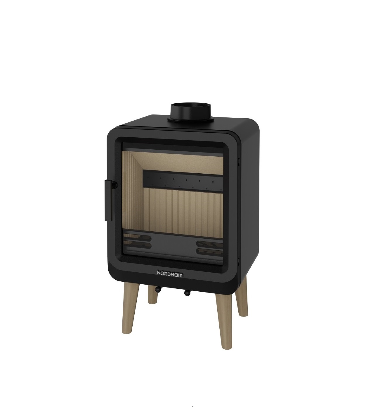 Vento Nordic FLAM – 5 kW, schwarz Ø130