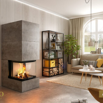 Vento Nordic Arte U-50h – Symetrisk tresidet indbygningspejs
